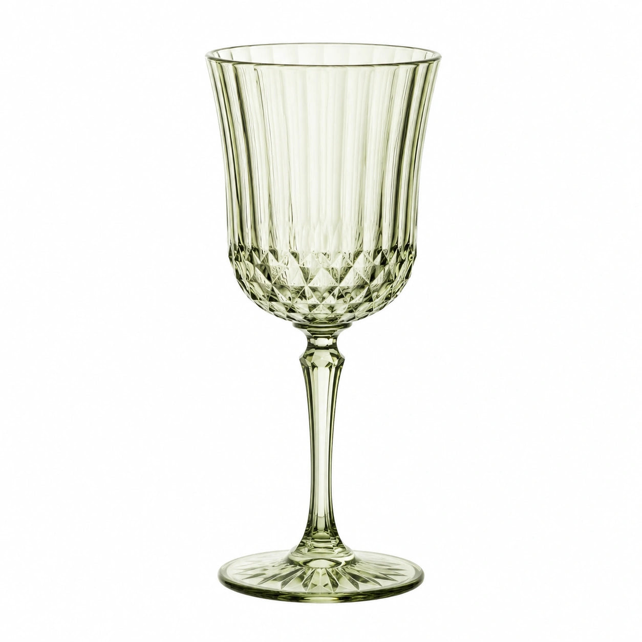 Calice da vino in vetro verde 300 ml 8.5 x 19 cm - stile classico