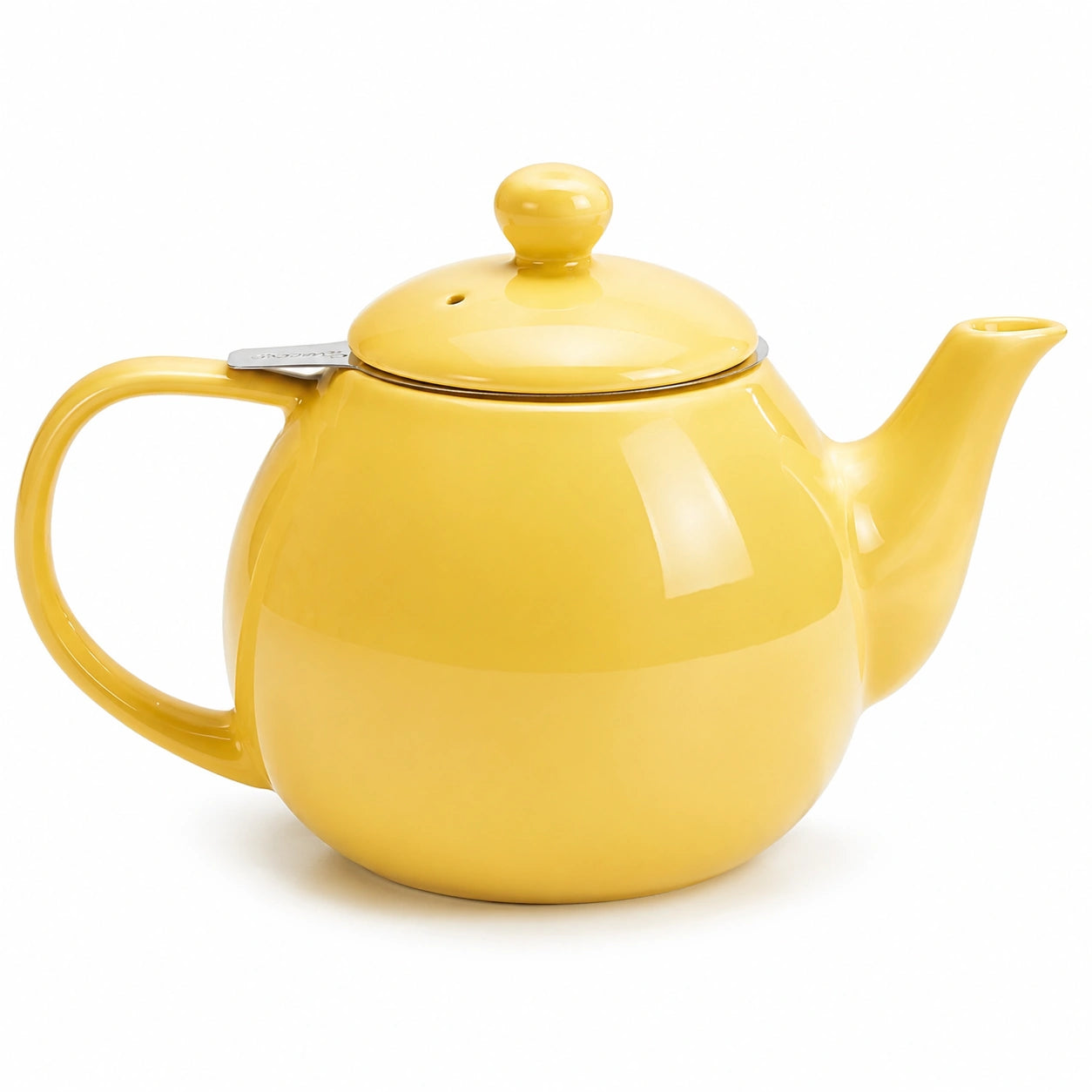 Teiera 1000 ml in ceramica gialla con filtro rimovibile e coperchio