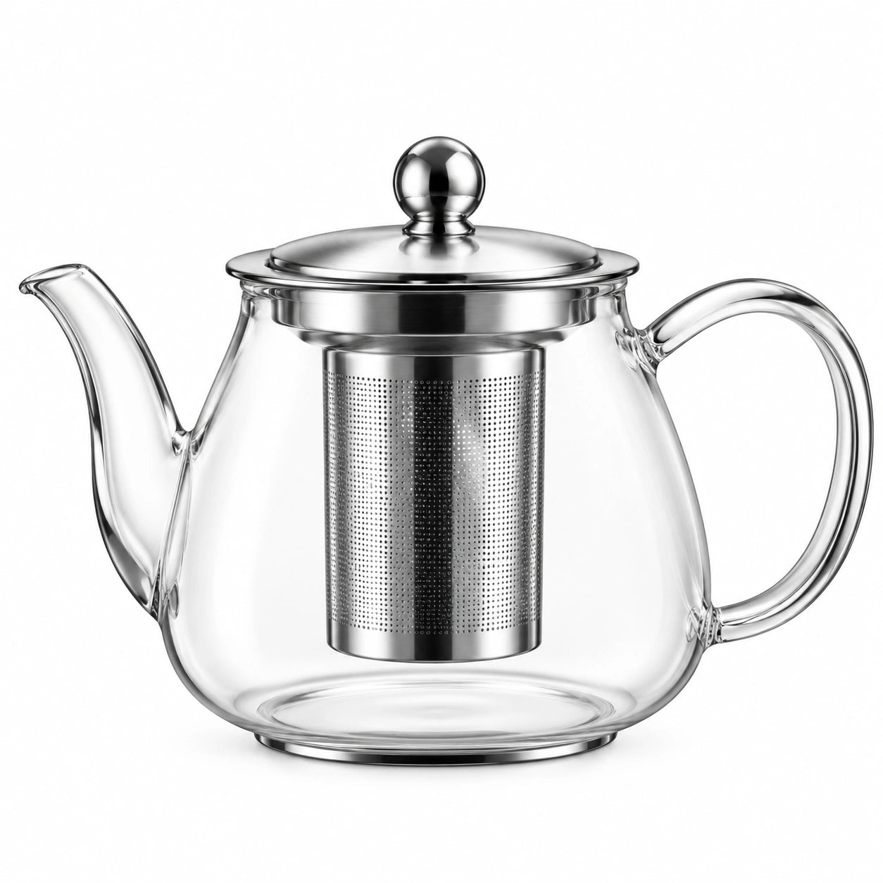 Teiera in vetro 1000 ml con filtro in acciaio inox e coperchio