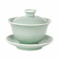 Gaiwan da tè in ceramica verde celadon 150 ml con coperchio e piattino