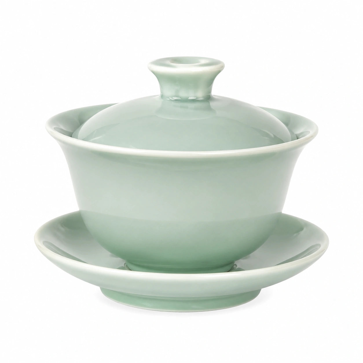 Gaiwan da tè in ceramica verde celadon 150 ml con coperchio e piattino