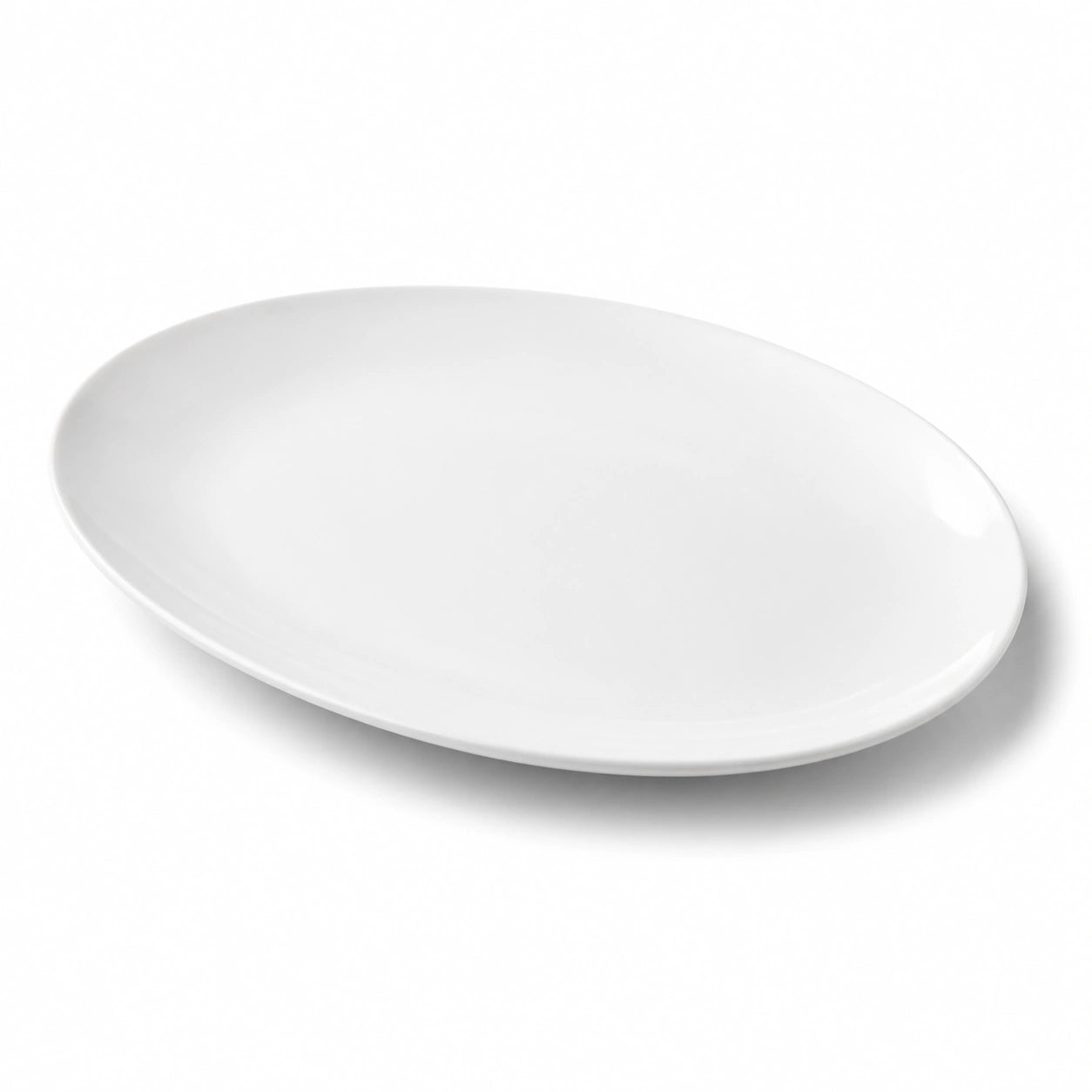 Piatto ovale 30 cm in ceramica bianca - servizio da tavola minimalista