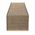 Runner da tavola 180 x 33 cm in iuta beige e nero - tessuto intrecciato decorativo