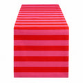 Runner da tavola 180 x 40 cm in cotone rosso e rosa a righe - tessuto decorativo