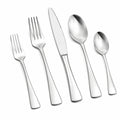 Set di posate 5 pezzi 20 cm in acciaio inox argento lucido per tavola