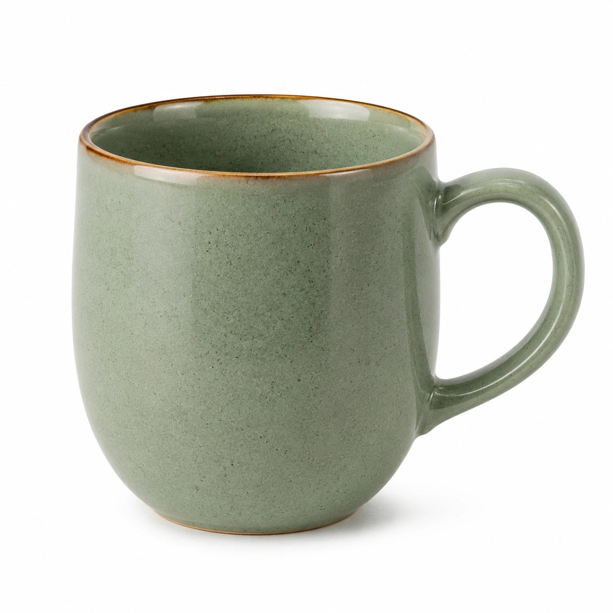 Tazza in ceramica 350 ml verde salvia con manico stile rustico